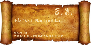 Bükki Marinetta névjegykártya