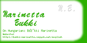 marinetta bukki business card